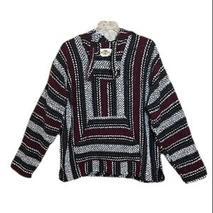 Earth Ragz Size XXL Black White Burgundy LongSleeve Unisex Baha Festival Hoodie